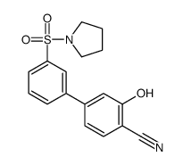 2-hydroxy-4-(3-pyrrolidin-1-ylsulfonylphenyl)benzonitrile结构式