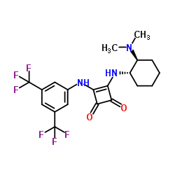 3-[[3,5-bis(trifluoromethyl)phenyl]amino]-4-[[(1S,2S)-2-(dimethylamino)cyclohexyl]amino]-Cyclobutene-1,2-dione structure