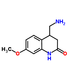 4-(aminomethyl)-7-methoxy-3,4-dihydro-1H-quinolin-2-one结构式