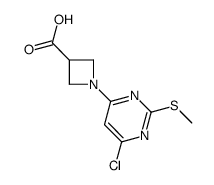 1-(6-Chloro-2-methylsulfanyl-pyrimidin-4-yl)-azetidine-3-carboxylic acid Structure