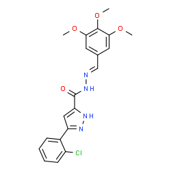 (E)-3-(2-chlorophenyl)-N-(3,4,5-trimethoxybenzylidene)-1H-pyrazole-5-carbohydrazide结构式