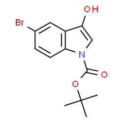 1H-Indole-1-carboxylic acid, 5-bromo-3-hydroxy-, 1,1-dimethylethyl ester结构式