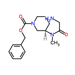 Benzyl (3R)-3-[glycyl(methyl)amino]-1-piperidinecarboxylate结构式