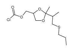 2-methyl-2-(1-methyl-2-propylthio)ethyl-1,3-dioxolan-4-yl-methyl chloroformate结构式