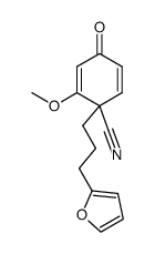 4-cyano-4-<3'-(2-furyl)propyl>-3-methoxy-2,5-cyclohexadien-1-one结构式
