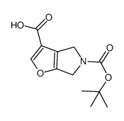 5-(tert-butoxycarbonyl)-5,6-dihydro-4H-furo[2,3-c]pyrrole-3-carboxylic acid结构式