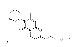 6-methyl-1,3-bis[2-(2-methylpropylsulfanyl)ethyl]pyrimidine-2,4-dione,platinum(2+),dichloride结构式