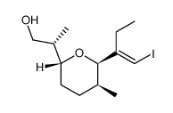 (2R,3S,6R)-2-((1E)-1-Ethyl-2-iodovinyl)-6-((1S)-2-hydroxy-1-methylethyl)-3-methyltetrahydropyran Structure