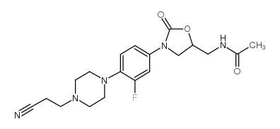 N-[[3-[4-[4-(2-Cyanoethyl)-1-piperazinyl]-3-fluorophenyl]-2-oxo-5-oxazolidinyl]methyl]acetamide Structure