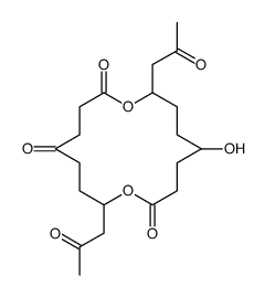 13-hydroxy-8,16-bis(2-oxopropyl)-1,9-dioxacyclohexadecane-2,5,10-trione结构式