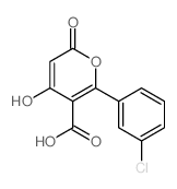 2H-Pyran-5-carboxylicacid, 6-(3-chlorophenyl)-4-hydroxy-2-oxo- structure