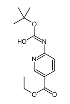 3-Pyridinecarboxylic acid, 6-[[(1,1-dimethylethoxy)carbonyl]amino]-, ethyl ester Structure