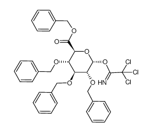 benzyl 2,3,4-tri-O-benzyl-1-O-(trichloroacetimidoyl)-α-D-glucopyranuronate Structure