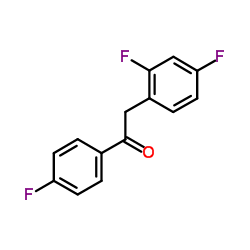 2-(2,4-二氟苯基)-1-(4-氟苯基)乙酮结构式