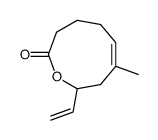 2-ethenyl-4-methyl-3,6,7,8-tetrahydro-2H-oxonin-9-one Structure