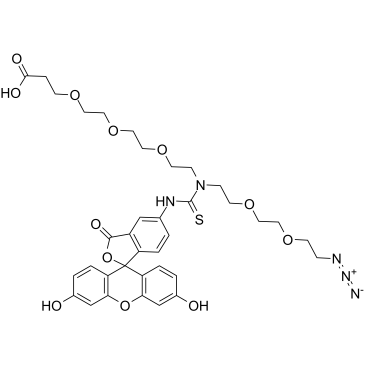 N-(Azido-PEG2)-N-Fluorescein-PEG3-acid Structure