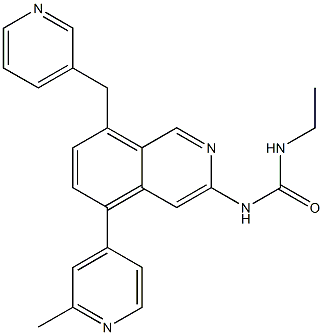 1-ethyl-3-(5-(2-methylpyridin-4-yl)-8-(pyridin-3-ylmethyl)isoquinolin-3-yl)urea Structure