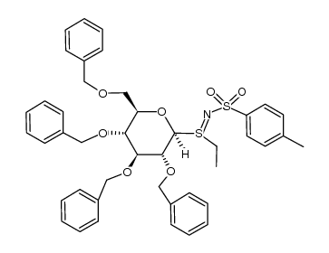 ethyl 2,3,4,6-tetra-O-benzyl-S-(N-tosylimino)-1-thio-β-D-glucopyranoside结构式