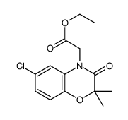 ethyl 2-(6-chloro-2,2-dimethyl-3-oxo-1,4-benzoxazin-4-yl)acetate结构式