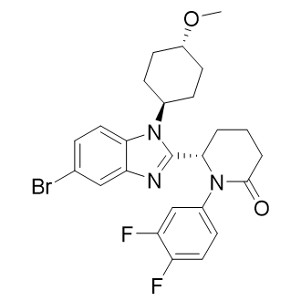 (S)-6-(5-Bromo-1-((1r,4S)-4-methoxycyclohexyl)-1H-benzo[d]imidazol-2-yl)-1-(3,4-difluorophenyl)piperidin-2-one Structure