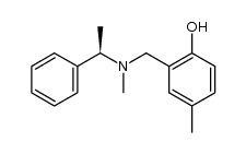 (R)-4-methyl-2-((methyl(1-phenylethyl)amino)methyl)phenol结构式