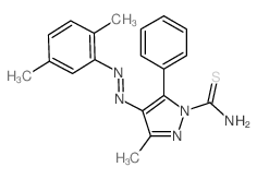 1H-Pyrazole-1-carbothioamide,4-[2-(2,5-dimethylphenyl)diazenyl]-3-methyl-5-phenyl-结构式