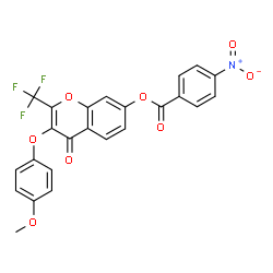 3-(4-Methoxyphenoxy)-4-oxo-2-(trifluoromethyl)-4H-chromen-7-yl 4-nitrobenzoate结构式