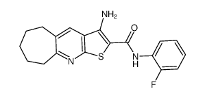 3-amino-N-(2-fluorophenyl)-6,7,8,9-tetrahydro-5H-cyclohepta[b]thieno[3,2-e]pyridine-2-carboxamide结构式