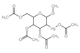 .beta.-D-Glucopyranoside, methyl 2-[ (acetyloxy)mercurio]-2-deoxy-, triacetate picture