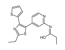 N-[4-(2-ethyl-4-thiophen-2-yl-1,3-thiazol-5-yl)pyridin-2-yl]propanamide结构式