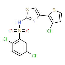 2,5-Dichloro-N-[4-(3-chloro-2-thienyl)-1,3-thiazol-2-yl]benzenesulfonamide结构式