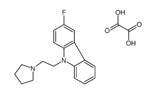 3-fluoro-9-(2-pyrrolidin-1-ium-1-ylethyl)carbazole,2-hydroxy-2-oxoacetate结构式