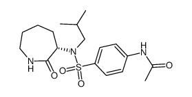 (S)-N-(4-(N-isobutyl-N-(2-oxoazepan-3-yl)sulfamoyl)phenyl)acetamide结构式