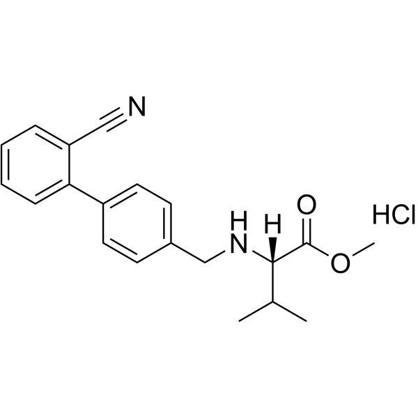 N-[(2'-Cyano[1,1'-biphenyl]-4-yl)methyl]-L-valine methyl ester hydrochloride Structure