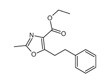 ethyl 2-methyl-5-(2-phenylethyl)-1,3-oxazole-4-carboxylate结构式