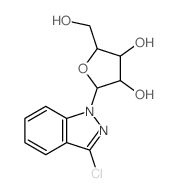 1H-Indazole, 3-chloro-1-.beta.-D-ribofuranosyl- structure