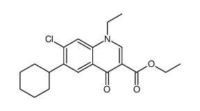 1-ethyl-3-carboethoxy-4-oxo-6-cyclohexyl-7-chloro-1,4 -dihydroquinoline结构式