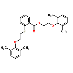 2-(2,6-Dimethylphenoxy)ethyl 2-{[2-(2,6-dimethylphenoxy)ethyl]sulfanyl}benzoate Structure