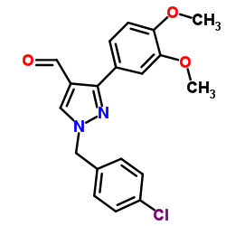 1-(4-Chlorobenzyl)-3-(3,4-dimethoxyphenyl)-1H-pyrazole-4-carbaldehyde结构式