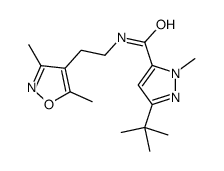 1H-Pyrazole-5-carboxamide,3-(1,1-dimethylethyl)-N-[2-(3,5-dimethyl-4-isoxazolyl)ethyl]-1-methyl-(9CI) Structure