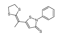 5-[1-(1,3-dithiolan-2-ylidene)ethyl]-2-phenyl-1,2-thiazole-3-thione结构式