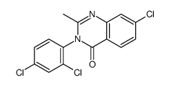 7-chloro-3-(2,4-dichlorophenyl)-2-methylquinazolin-4-one结构式