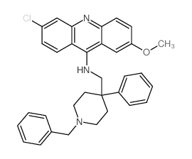 9-Acridinamine,6-chloro-2-methoxy-N-[[4-phenyl-1-(phenylmethyl)-4-piperidinyl]methyl]-,hydrochloride (1:2)结构式
