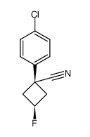 1-(4-chlorophenyl)-trans-3-fluorocyclobutane-r-carbonitrile结构式