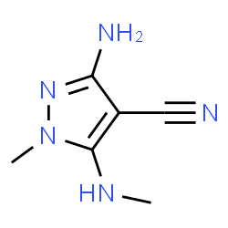 1H-Pyrazole-4-carbonitrile,3-amino-1-methyl-5-(methylamino)-结构式