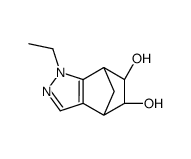 4,7-Methano-1H-indazole-5,6-diol,1-ethyl-4,5,6,7-tetrahydro-,(4R,5R,6S,7S)-rel-(9CI)结构式