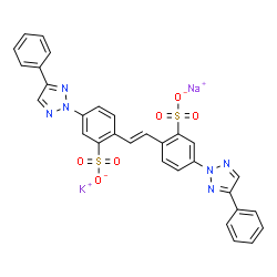 potassium sodium 4,4'-bis(4-phenyl-2H-1,2,3-triazol-2-yl)stilbene-2,2'-disulphonate picture