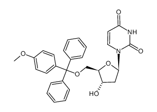 1-{4-hydroxy-5-[(4-methoxy-phenyl)-diphenyl-methoxymethyl]-tetrahydrofuran-2-yl}-1H-pyrimidine-2,4-dione结构式