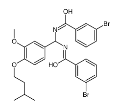 3-bromo-N-[[(3-bromobenzoyl)amino]-[3-methoxy-4-(3-methylbutoxy)phenyl]methyl]benzamide结构式