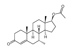 17β-acetoxy-7α-methyl-androst-4-en-3-one Structure